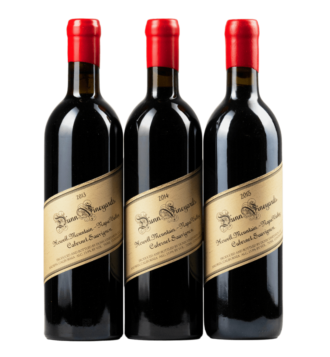 Dunn Vineyards Howell Mountain Cabernet Sauvignon Vertical 2013 - 2014 - 2015