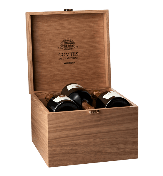 6 flasker Taittinger Comtes de Champagne 2006 i original trækasse